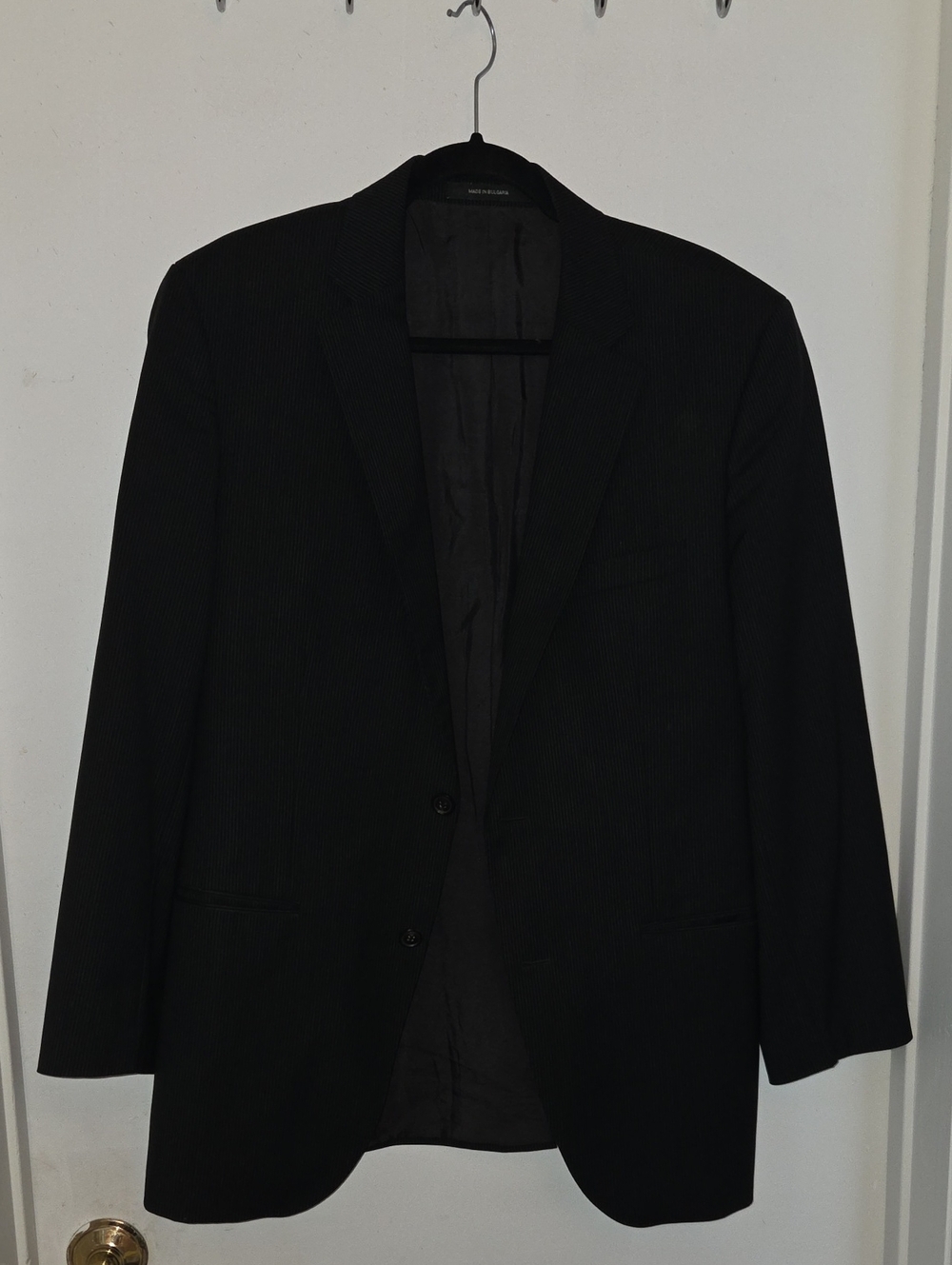 Men's HUGO BOSS Black Pinstripe Sport Coat Blazer - Classic Single-Breasted - Picture 5 of 9